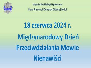 18 czerwca – Międzynarodowy Dzień Przeciwdziałania Mowie Nienawiści