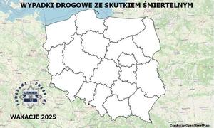 Mapa wypadków drogowych ze skutkiem śmiertelnym