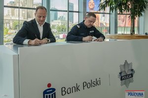 Uroczystość podpisania listu intencyjnego między Komendantem Głównym Policji a PKO BP