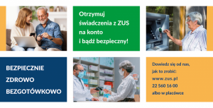 Seniorze! Korzystasz z usług ZUS? Wrocławska Policja zachęca do włączenia się do kampanii „Bezpiecznie, zdrowo, bezgotówkowo”.